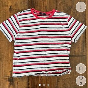 Brandy Melville Kids Striped Tee - Red, Black, White